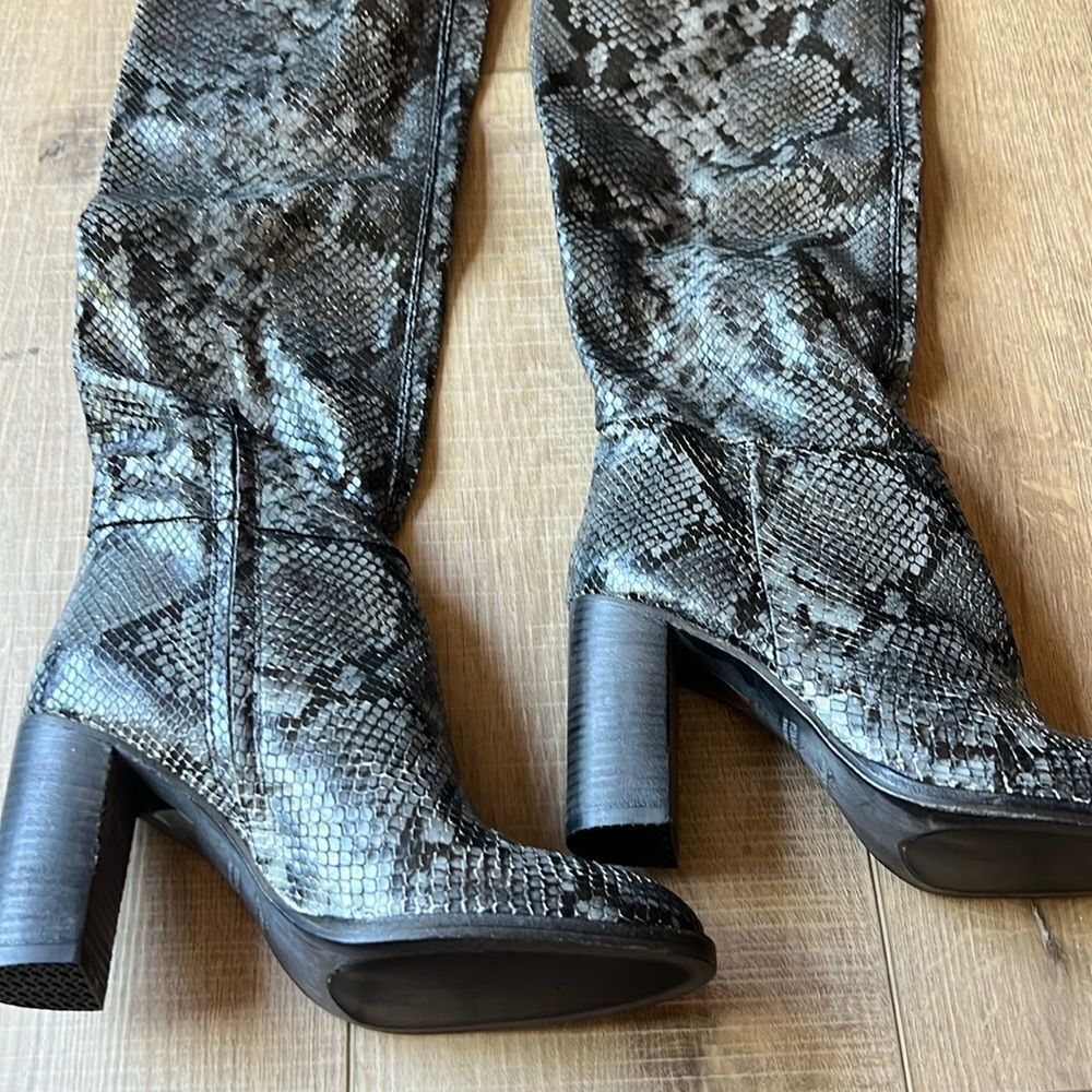 Free People Dakota Over The Knee Boots Python Snake Leather US 8